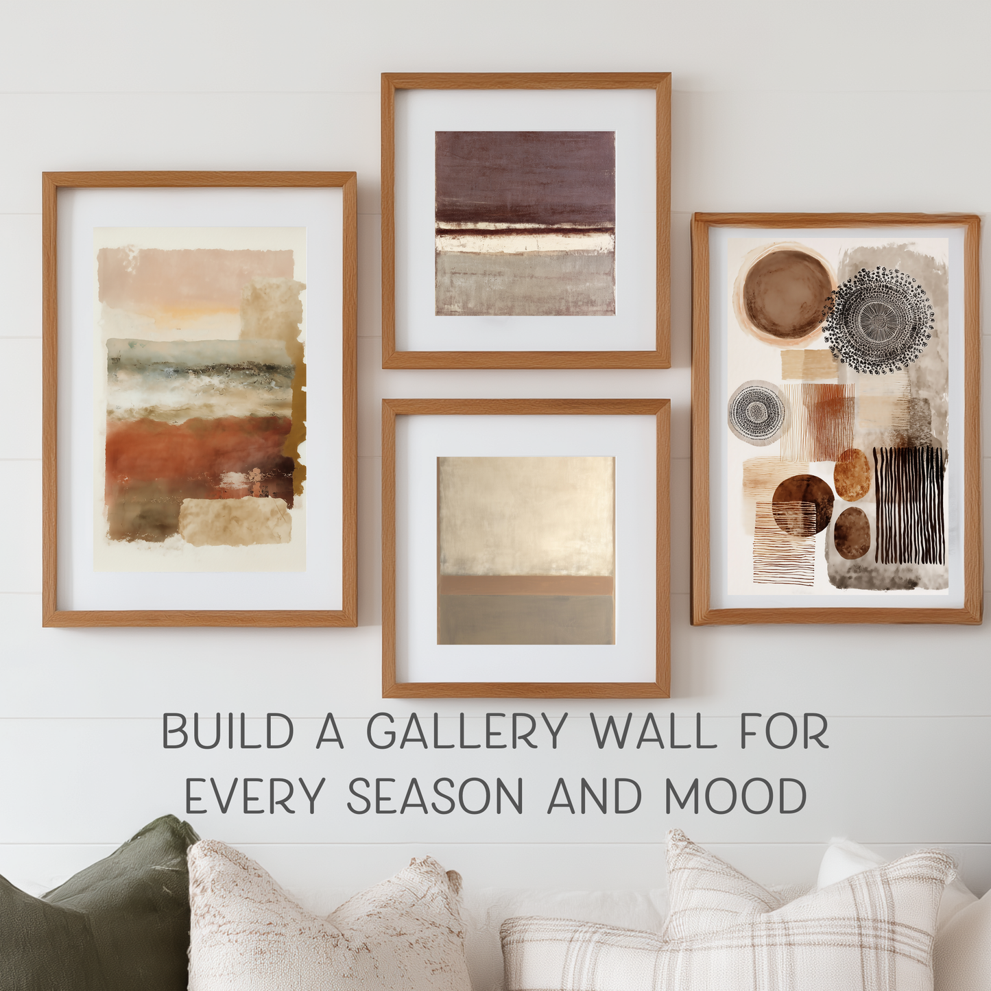 Printable Wabi Sabi Wall Art Print, Serene Neutral Browns