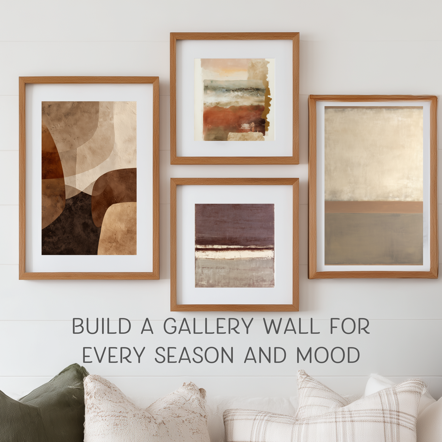 Printable Wabi Sabi Overlapping Shapes Art Print