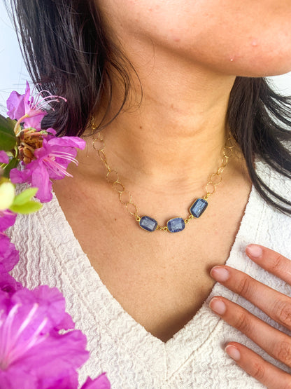 Kyanite Magnetic Necklace - Necklaces from Ash & Rose