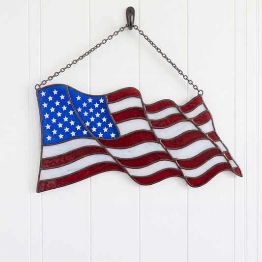 USA Flag Stained Glass Pattern: American Flag Suncatcher Design (SVG, png & PDF Digital Download)