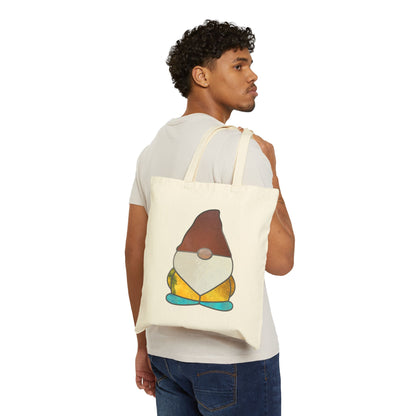 Stained Glass Gnome Cotton Canvas Tote Bag