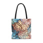Stained Glass Flowers Tote Bag