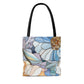 Stained Glass Flowers Tote Bag