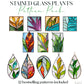 Modern Stained Glass Leaf Patterns Pack of 12