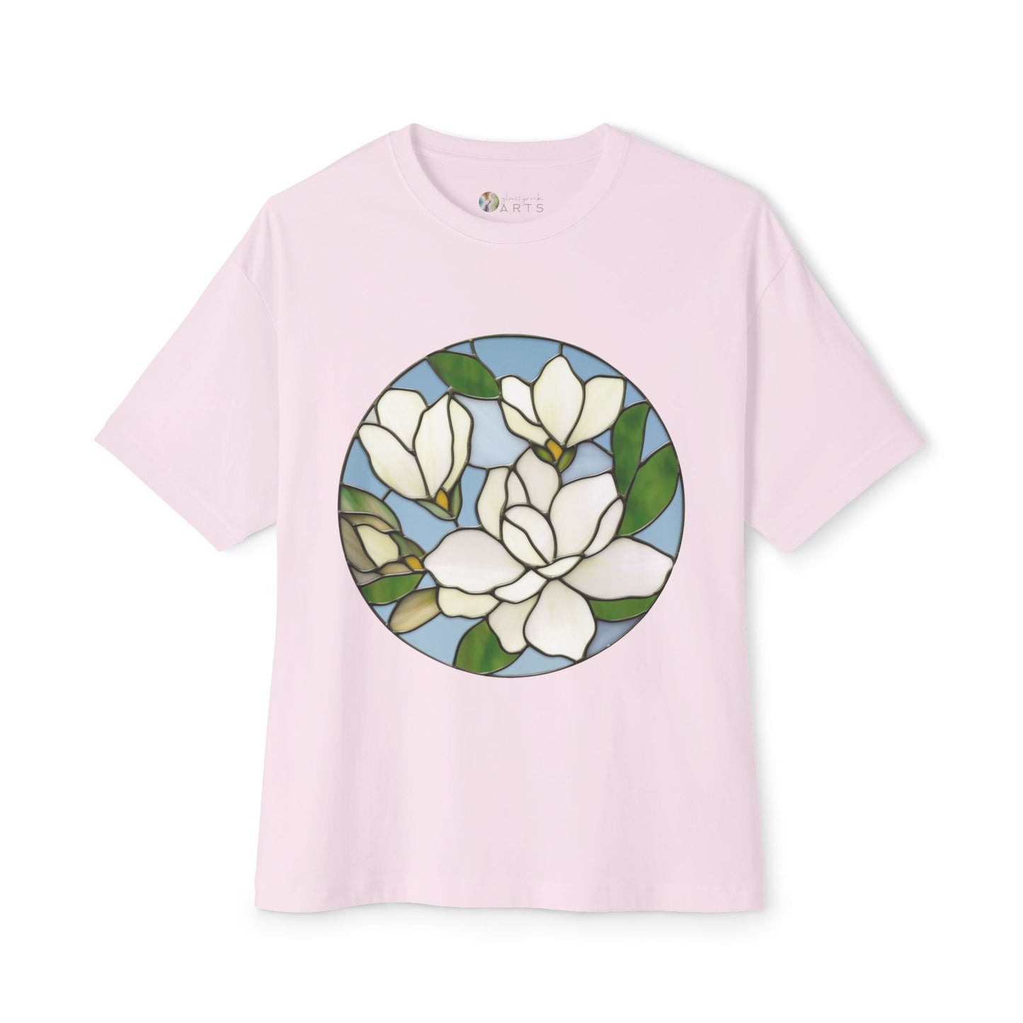 Stained Glass Magnolia Oversized Tee Shirt