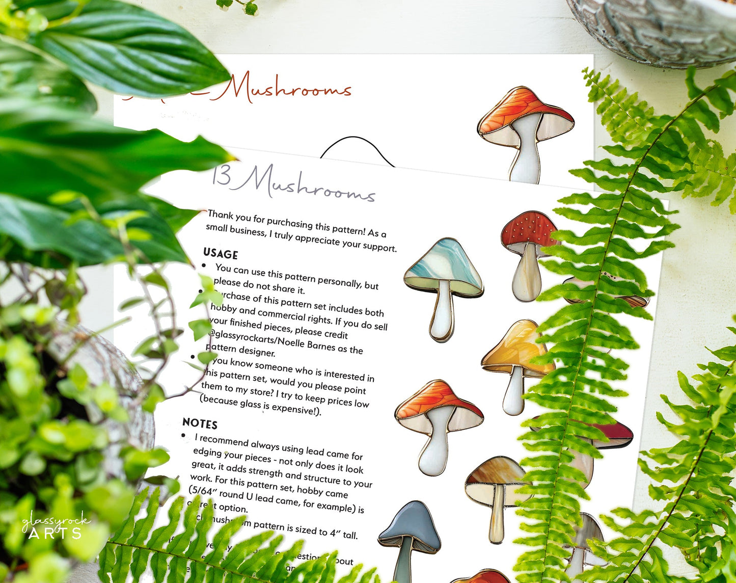 Easy Mushroom Ornaments Stained Glass Patterns