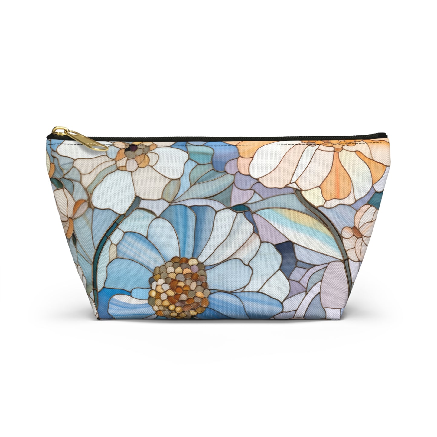 Stained Glass Flowers Cosmetic Bag