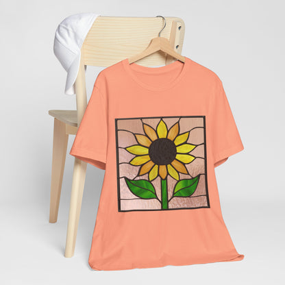 Stained Glass Sunflower Unisex Tee Shirt