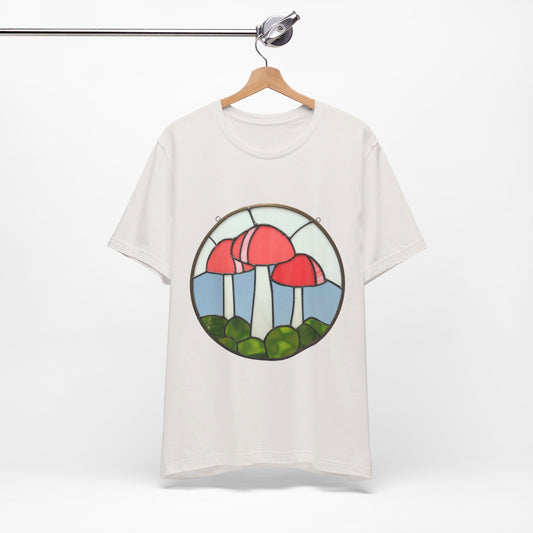 Stained Glass Mushrooms Unisex Tee Shirt