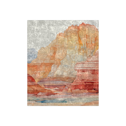 Stained Glass Sedona Red Rocks Crushed Velvet & Fleece Blanket - 50x60"