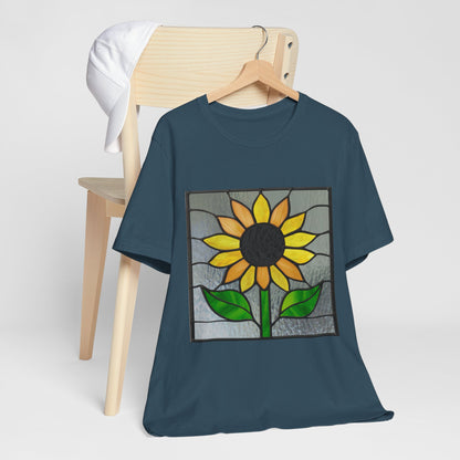 Stained Glass Sunflower Unisex Tee Shirt