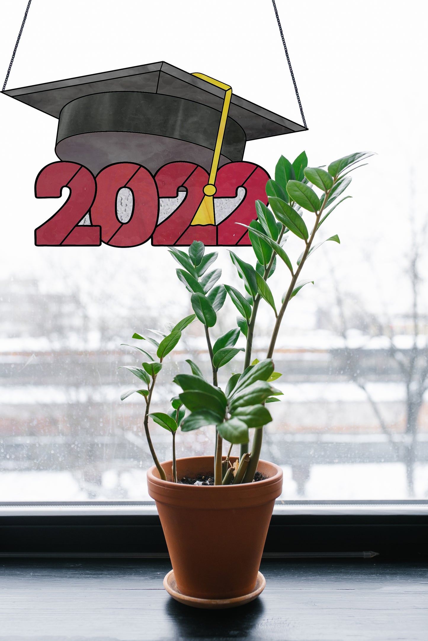 Class of 2022 Graduate Cap Stained Glass Pattern