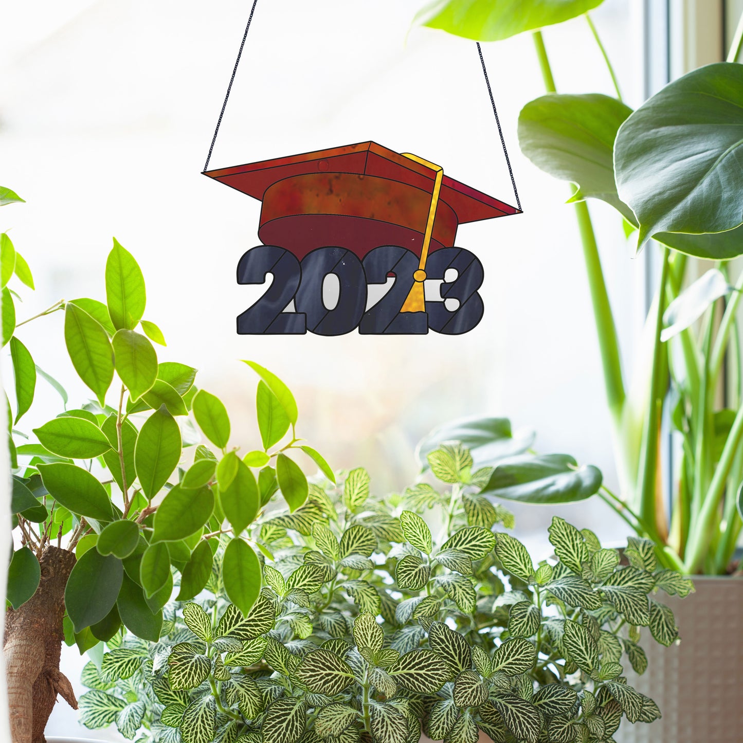 Class of 2023 Graduate Cap Stained Glass Pattern