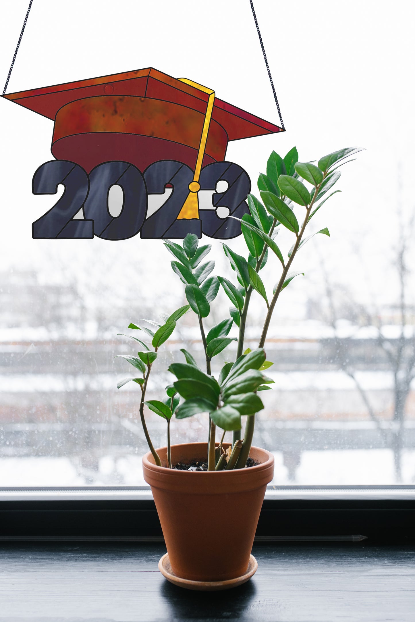 Class of 2023 Graduate Cap Stained Glass Pattern