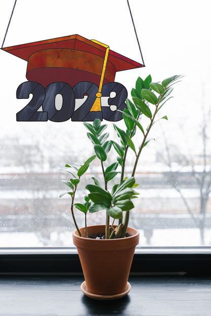 Class of 2023 Graduate Cap Stained Glass Pattern