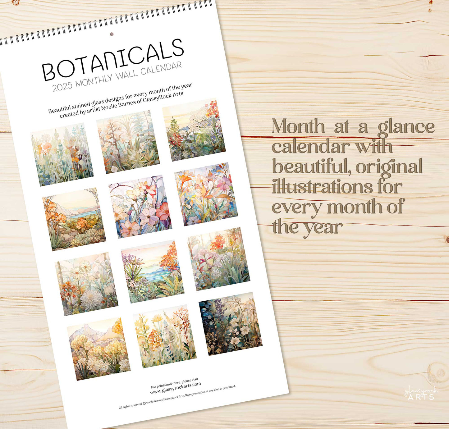 2025 Botanicals Large Wall Calendar