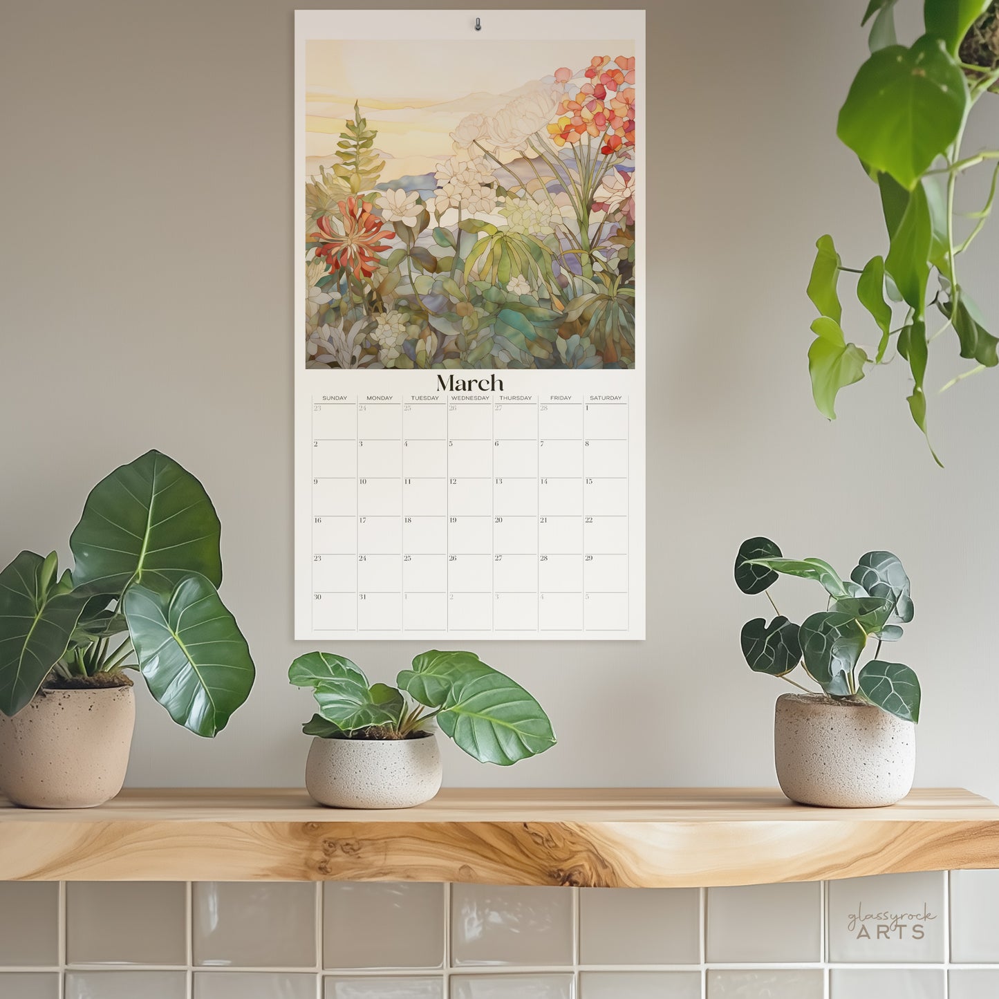 2025 Botanicals Large Wall Calendar