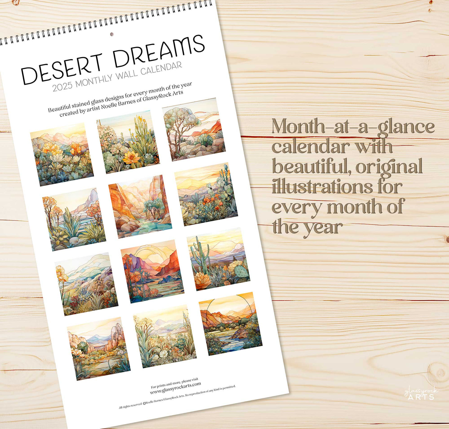 2025 Desert Landscapes Large Wall Calendar