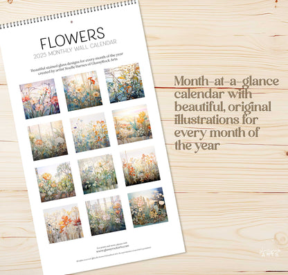 2025 Flowers Large Wall Calendar