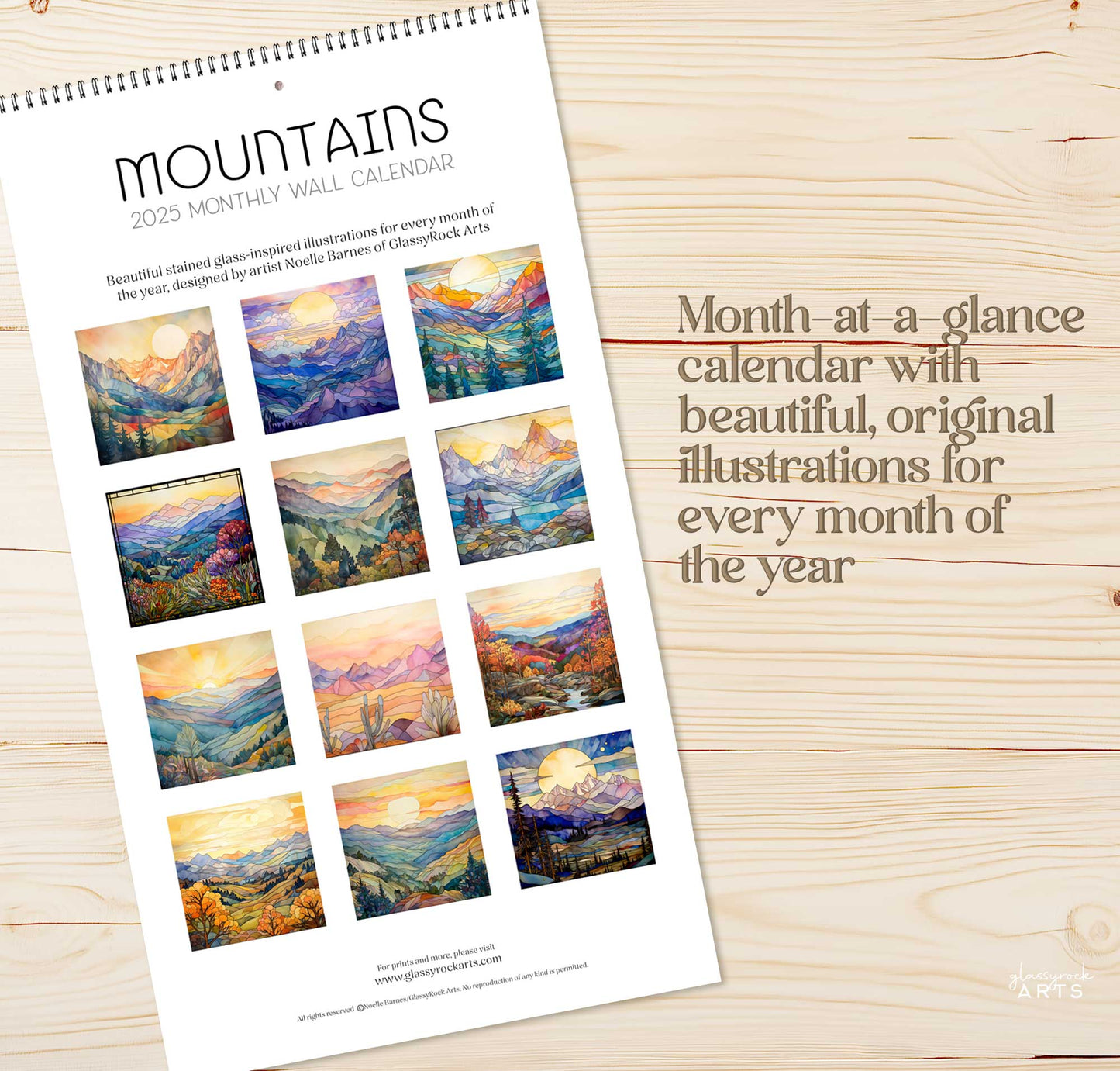 2025 Mountains Large Wall Calendar