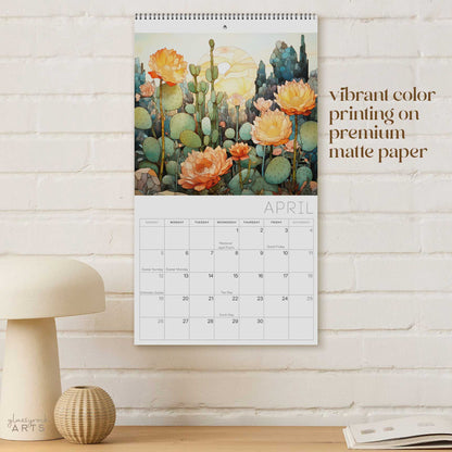 Desert Flowers 2026 Wall Calendar