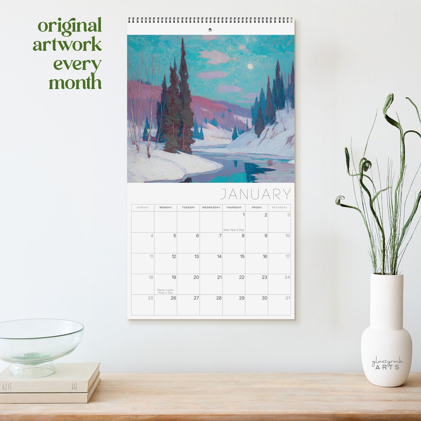 Rivers 2026 Wall Art Calendar