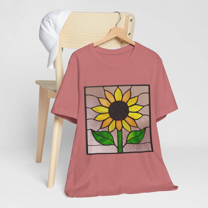 Stained Glass Sunflower Unisex Tee Shirt