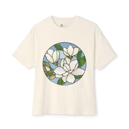 Stained Glass Magnolia Oversized Tee Shirt