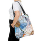 Stained Glass Flowers Tote Bag