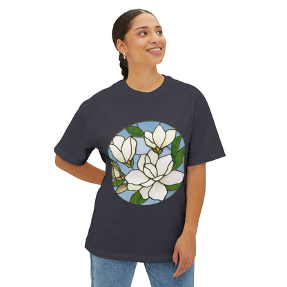 Stained Glass Magnolia Oversized Tee Shirt