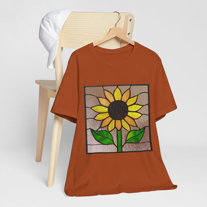 Stained Glass Sunflower Unisex Tee Shirt