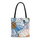 Stained Glass Flowers Tote Bag