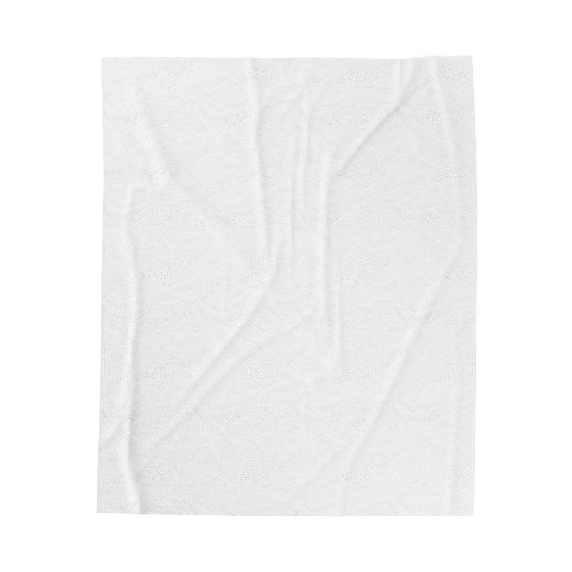 A crumpled white floral-embossed sheet of paper rests elegantly on the Stained Glass Flowers Soft Plush Blanket, set against a white background.