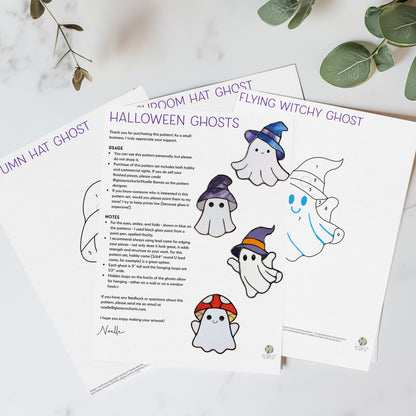 4 Cute Halloween Ghosts Patterns and PNGs