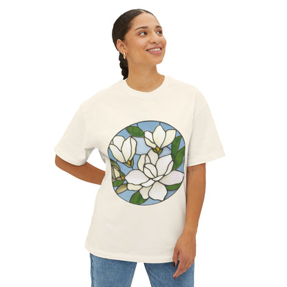 Stained Glass Magnolia Oversized Tee Shirt