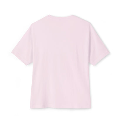 A plain light pink Stained Glass Hot Air Balloon Oversized Tee Shirt with short sleeves, shown from the back.