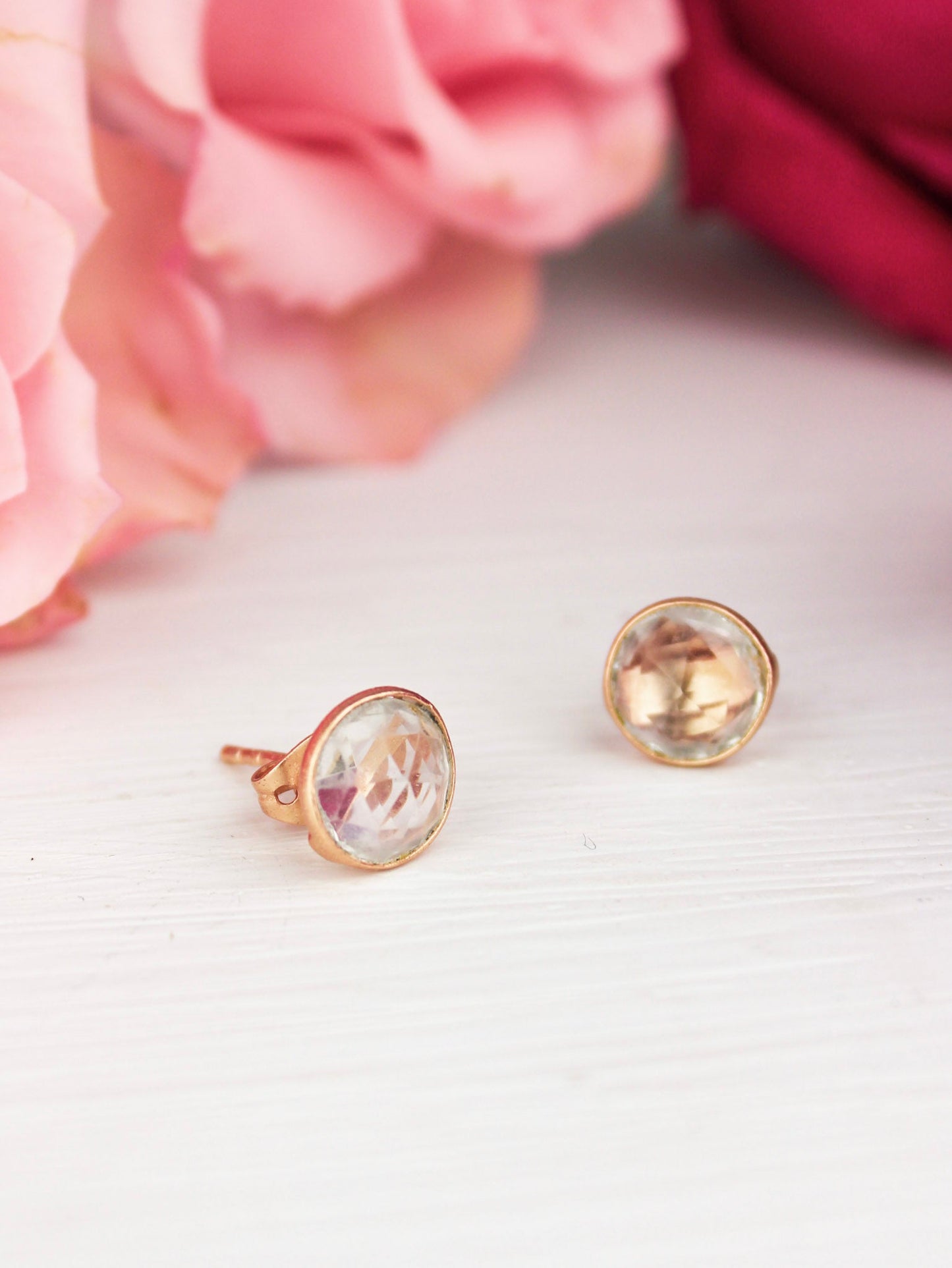 Pebble Stud Earrings - Rose Gold - Earrings from Ash & Rose