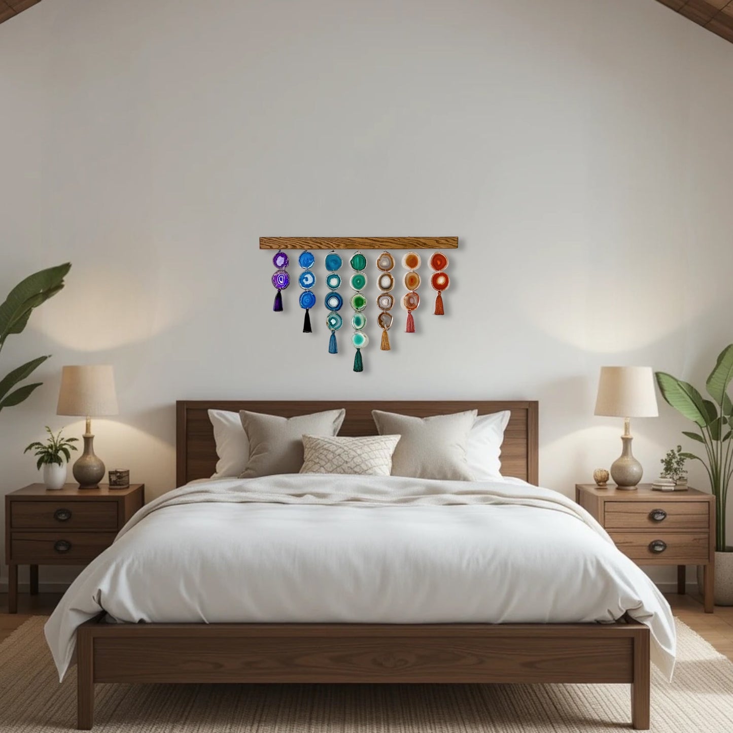 36-Inch Chakra Uma Agate Wall Hanging