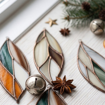 Stained Glass Feathers Christmas Ornaments Pattern Pack
