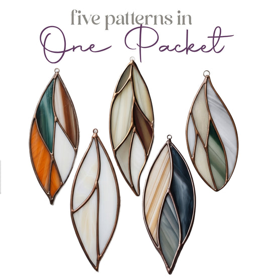 Stained Glass Feathers Christmas Ornaments Pattern Pack