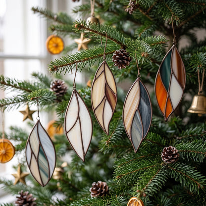 Stained Glass Feathers Christmas Ornaments Pattern Pack