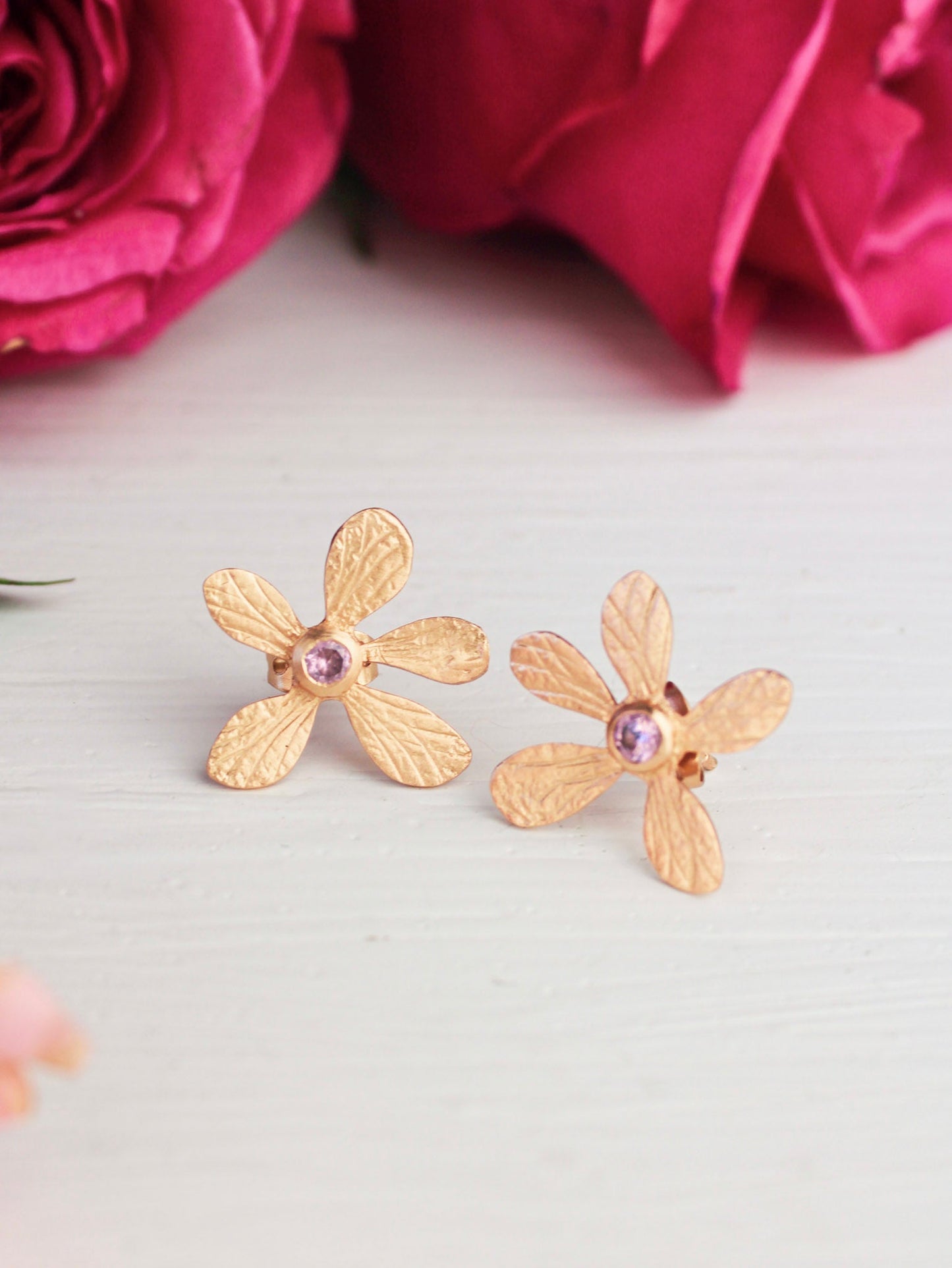 Five Petal Wild Flower Earrings - Earrings from Ash & Rose