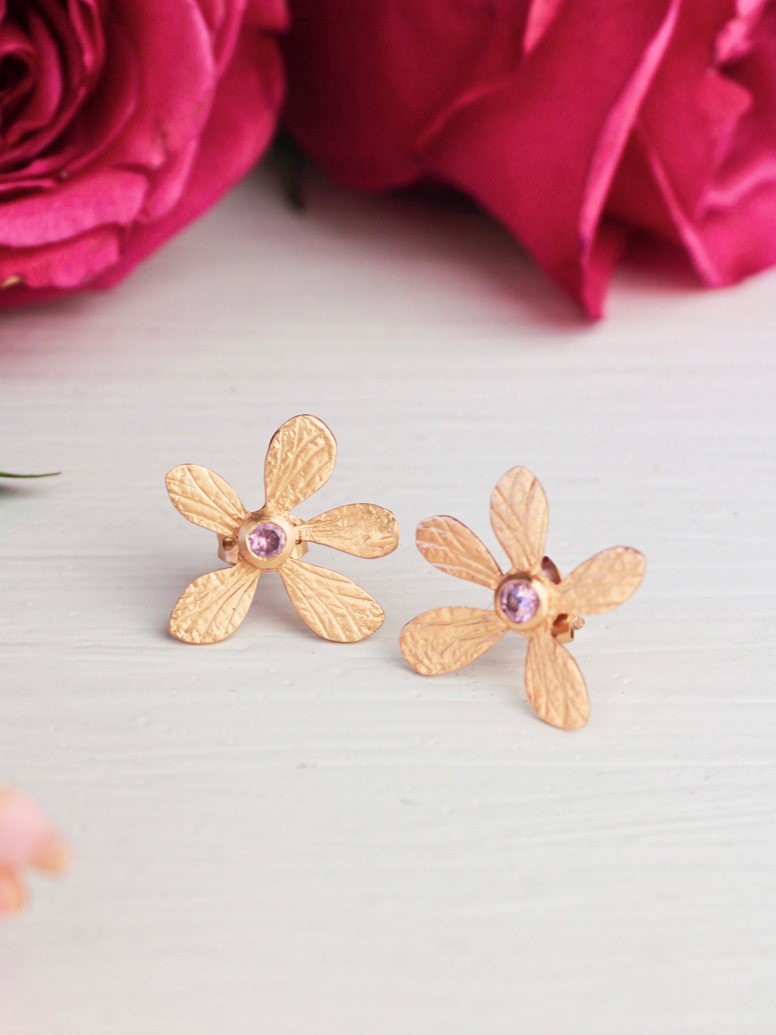 Five Petal Wild Flower Earrings - Earrings from Ash & Rose