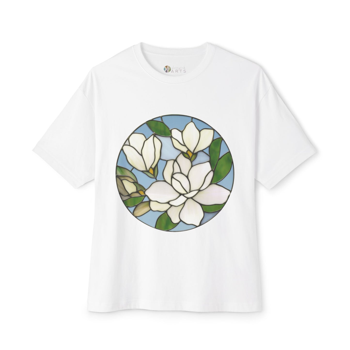 Stained Glass Magnolia Oversized Tee Shirt