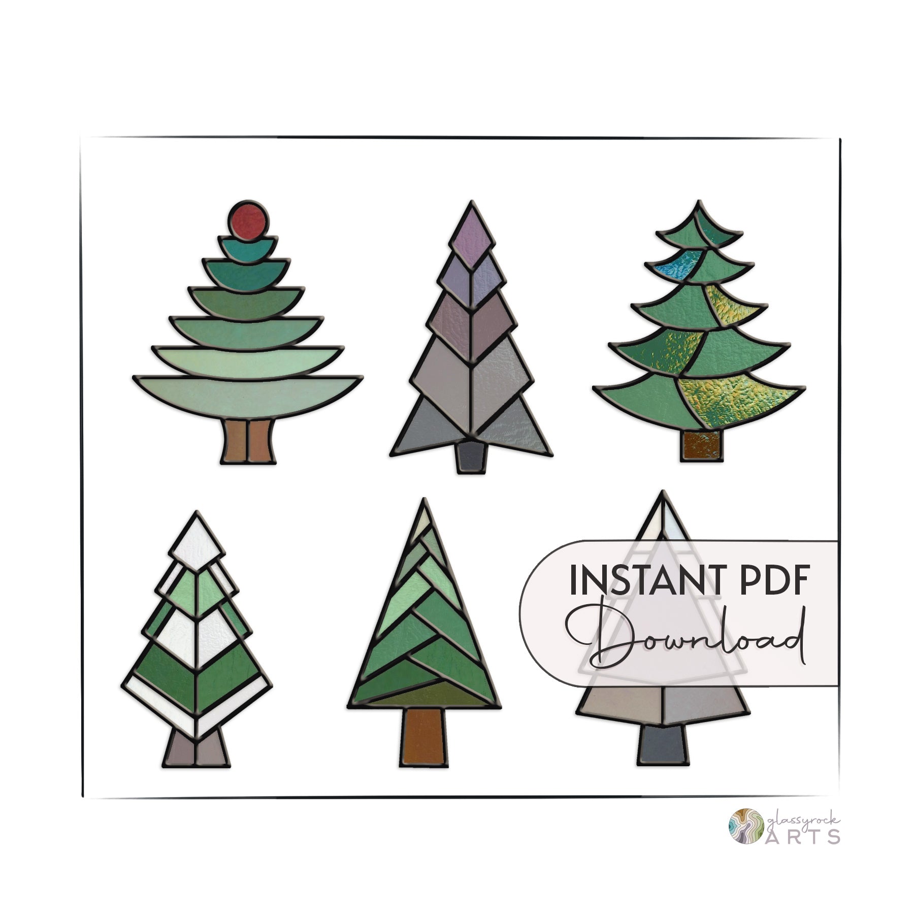 Christmas Tree Stained Glass Pattern – GlassyRock Arts