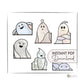 Ghost Buddies Halloween Stained Glass Pattern 6-Pack