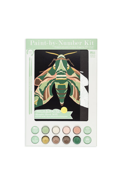 Oleander Hawk Moth | 8x10 paint-by-number kit - Paint-by-Number Kit from Elle Crée
