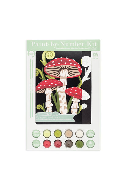 Fly Agaric Mushrooms | 8x10 paint-by-number kit - Paint-by-Number Kit from Elle Crée