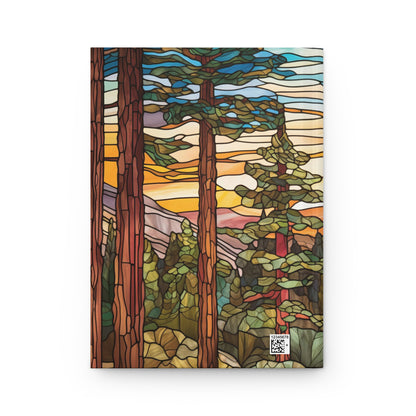 A picture of the Stained Glass Sequoia Forest Hardcover Journal from GlassyRock Arts. 