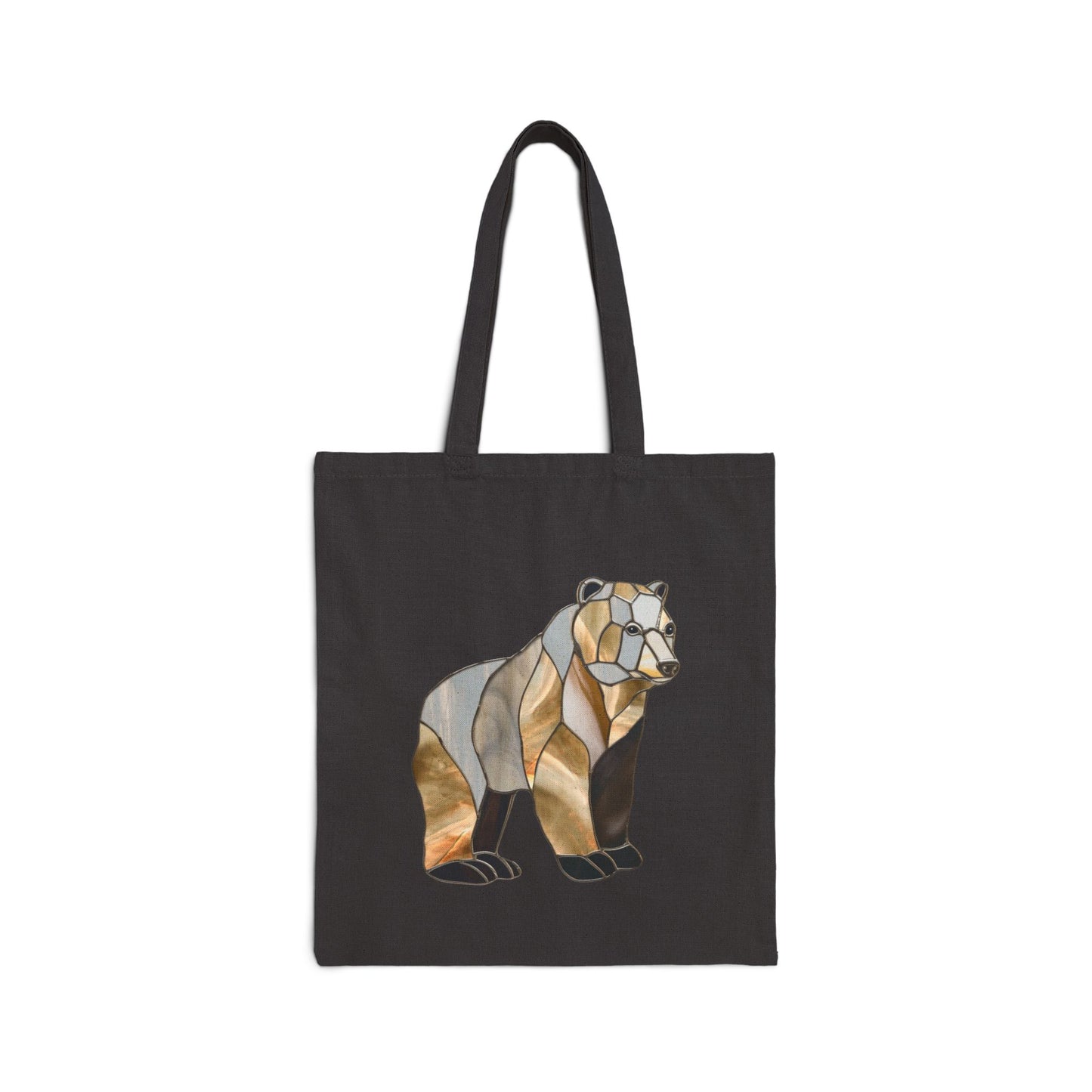 Stained Glass Bear Cotton Canvas Tote Bag